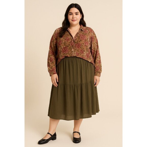 Torrid Floral Velvet Burnout Blouse Tunic Top | Size 2 (2X) | Romantic Boho - Picture 1 of 10